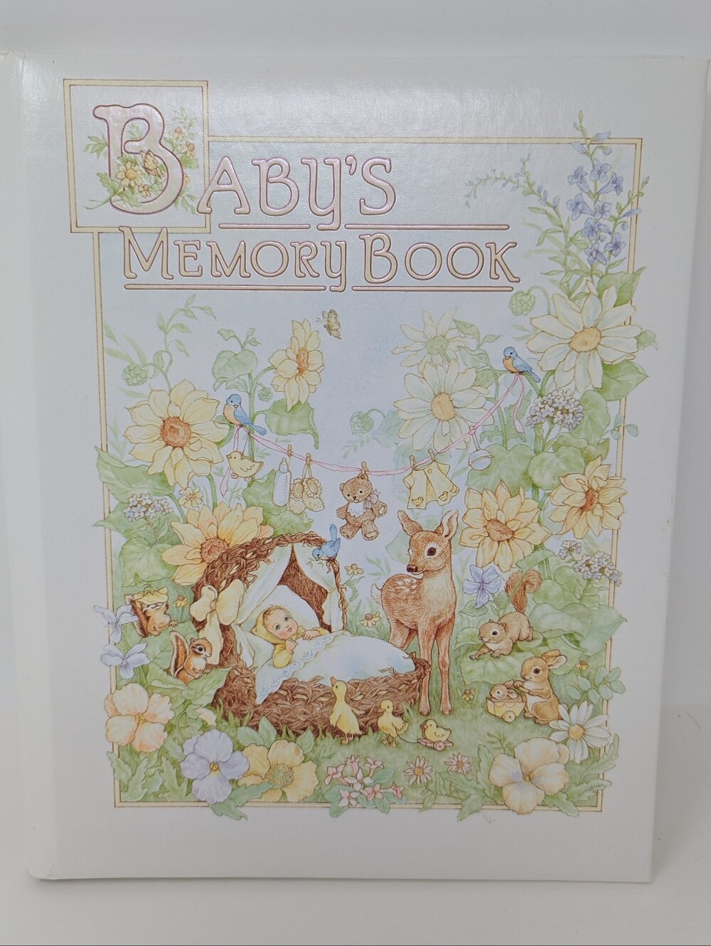 Baby's Memory Book Hallmark Vintage Album Pastel Forest Woodland